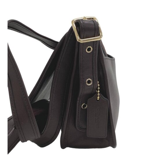 Coach F11911 Patricia Floral Embroidery Varsity Shoulder Bag Purple Leather - Picture 11 of 11